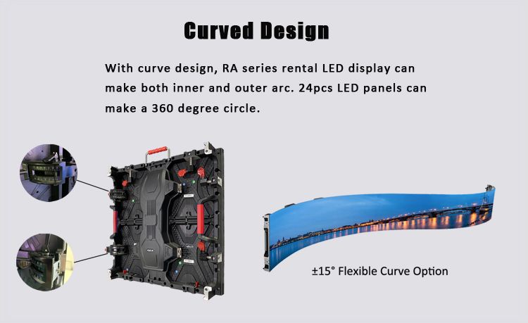 P2.9 P3.9 verhuur podium achtergrond flexibele curve led-displays