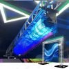 Foldable roll up led displays for interactive floor and hanging led wall